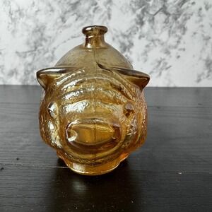 Vintage The Ohio Oil Co Marathon Piggy Bank Glass Save With Marathon